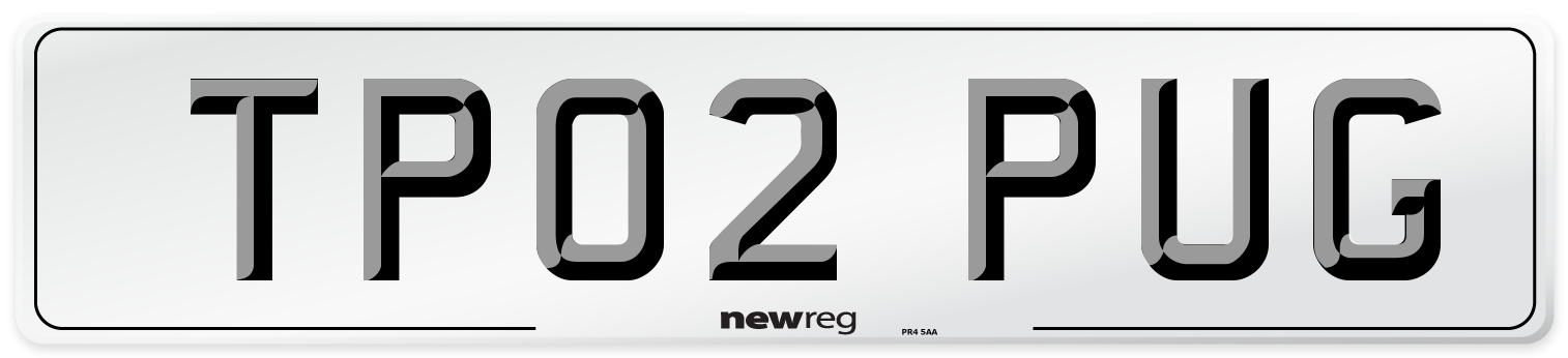TP02 PUG Number Plate from New Reg